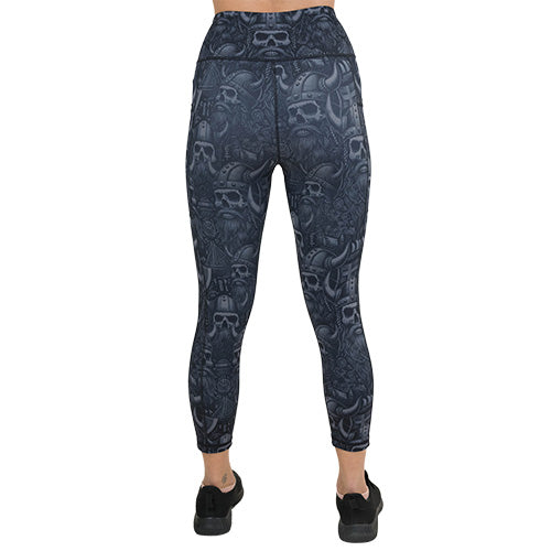 back of the viking print leggings