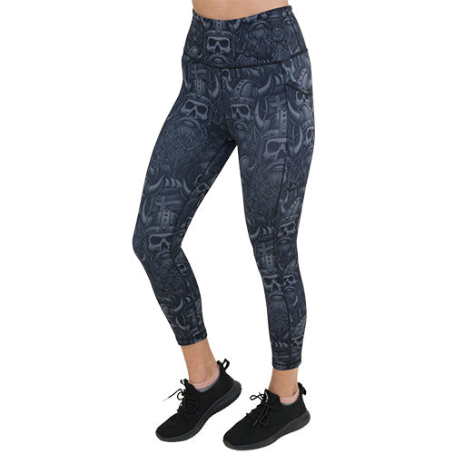 capri length viking print leggings