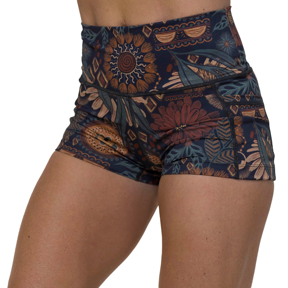 boho floral patterned shorts