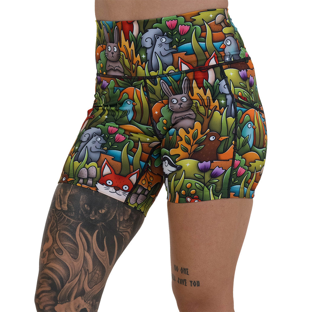 5 inch wild animal cartoon print shorts