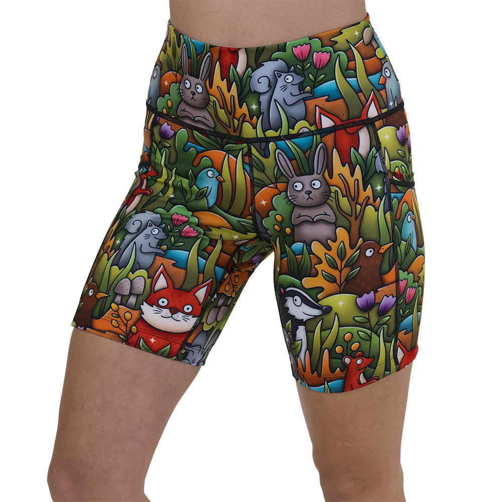 7 inch wild animal cartoon print shorts