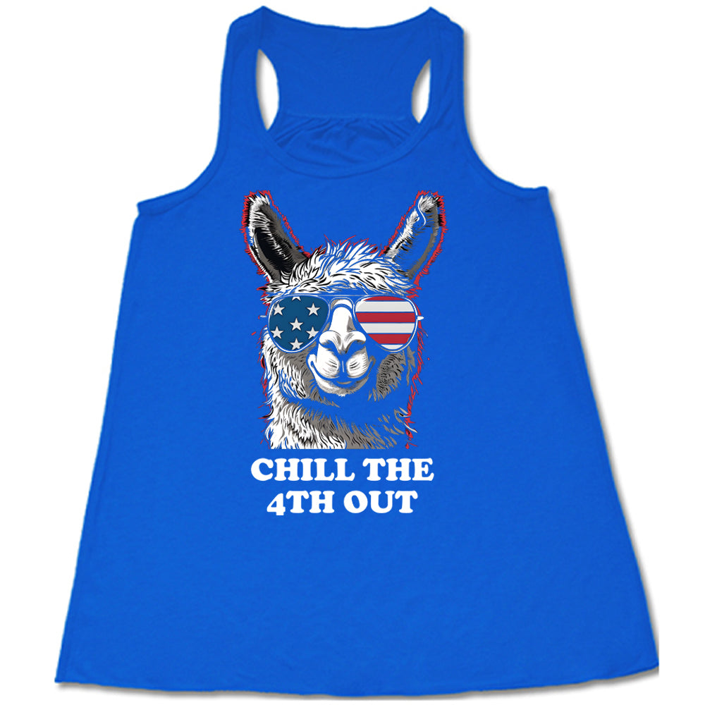 blue Chill The 4th Out Llama Tank Top