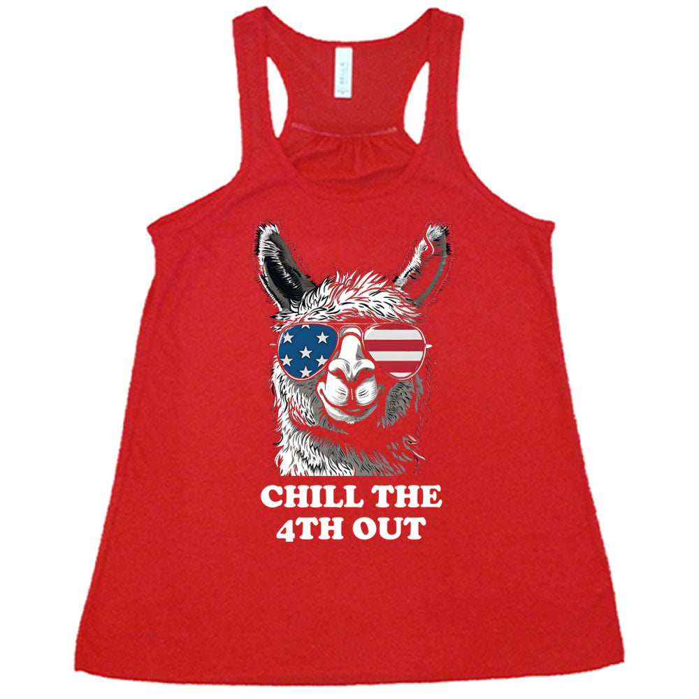 red Chill The 4th Out Llama Tank Top