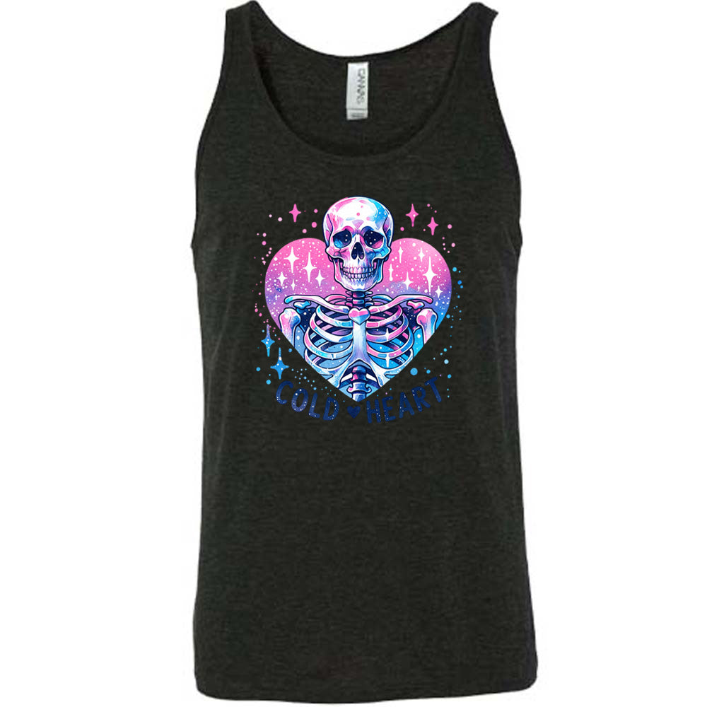 black shirt with the text "Cold Heart" on it