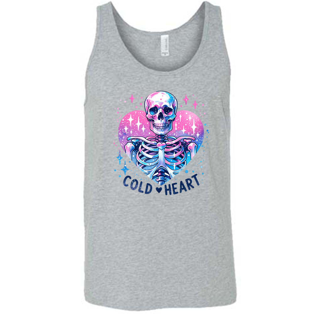 grey shirt with the text "Cold Heart" on it