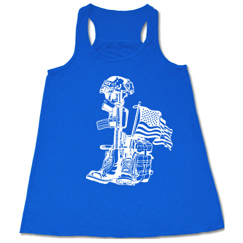 blue "Fallen Soldier Tribute" Tank Top