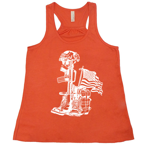 coral "Fallen Soldier Tribute" Tank Top