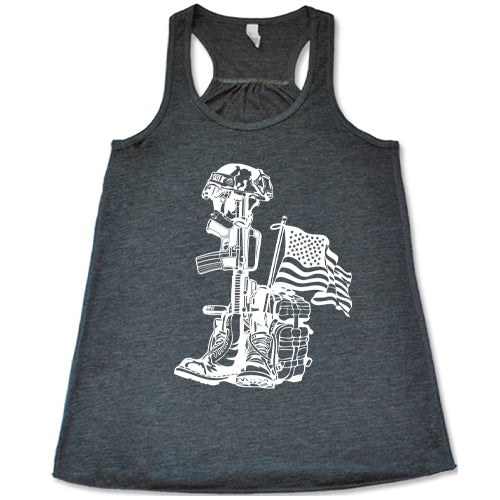grey "Fallen Soldier Tribute" Tank Top