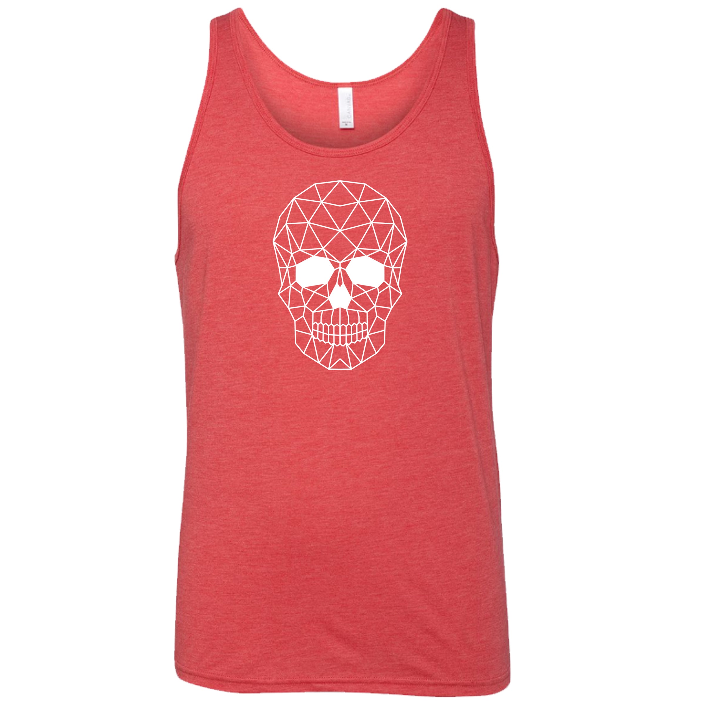 red geometric skull unisex tank top