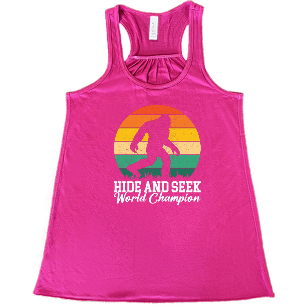 berry shirt with the text "Hide And Seek World Champion" on it