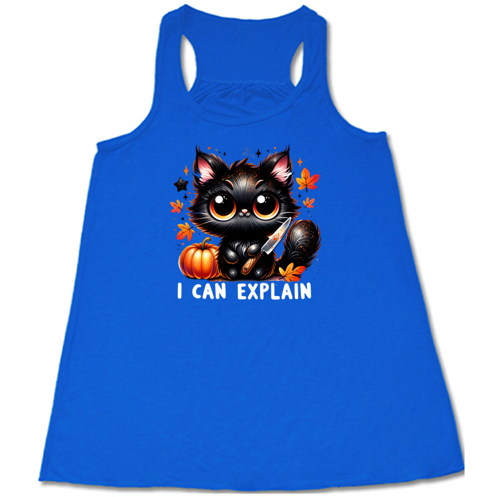 blue "I Can Explain" Racerback Shirt
