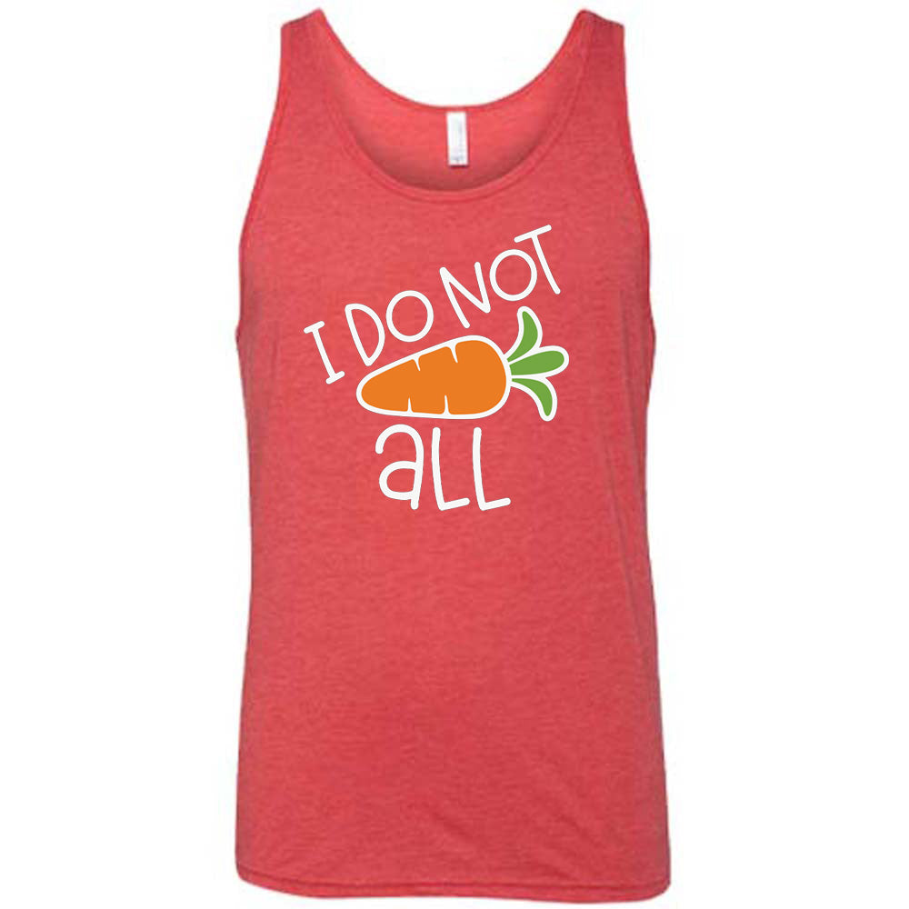 Red colored tank with a carrot graphic on it that says "I Do Not (Carrot) All"