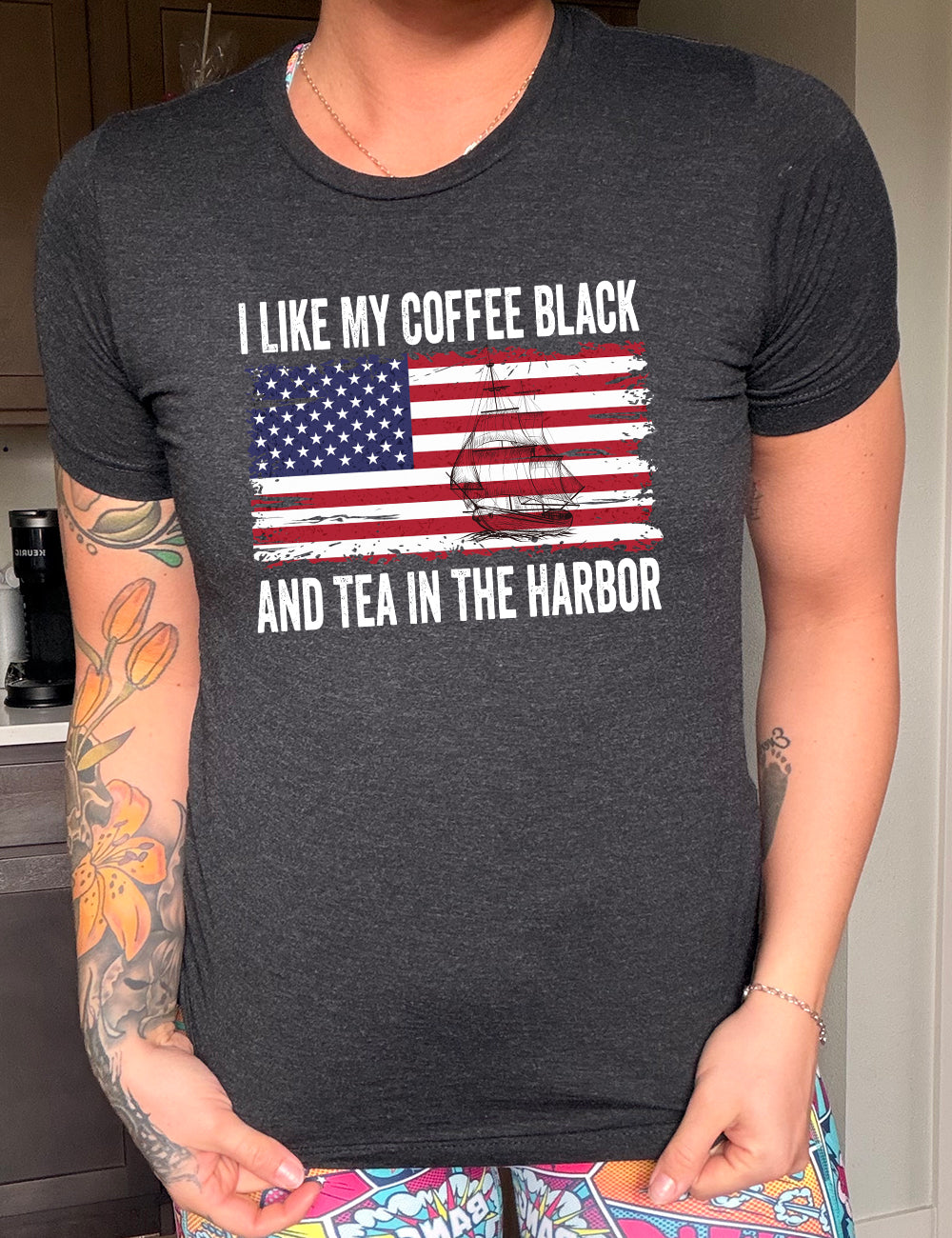 I Like My Coffee Black And Tea In The Harbor Shirt Unisex