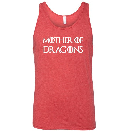red unisex shirt with the saying "mother of dragons" on it in white