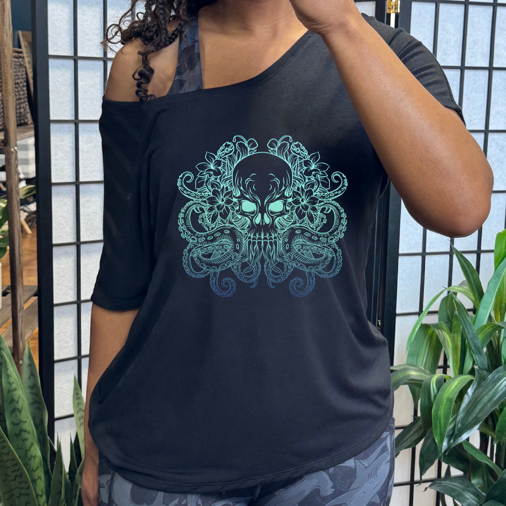 shirt with a octopus skull graphic on it
