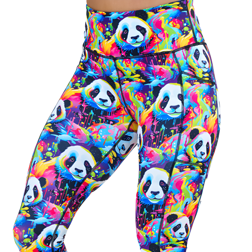 colorful panda pattern leggings