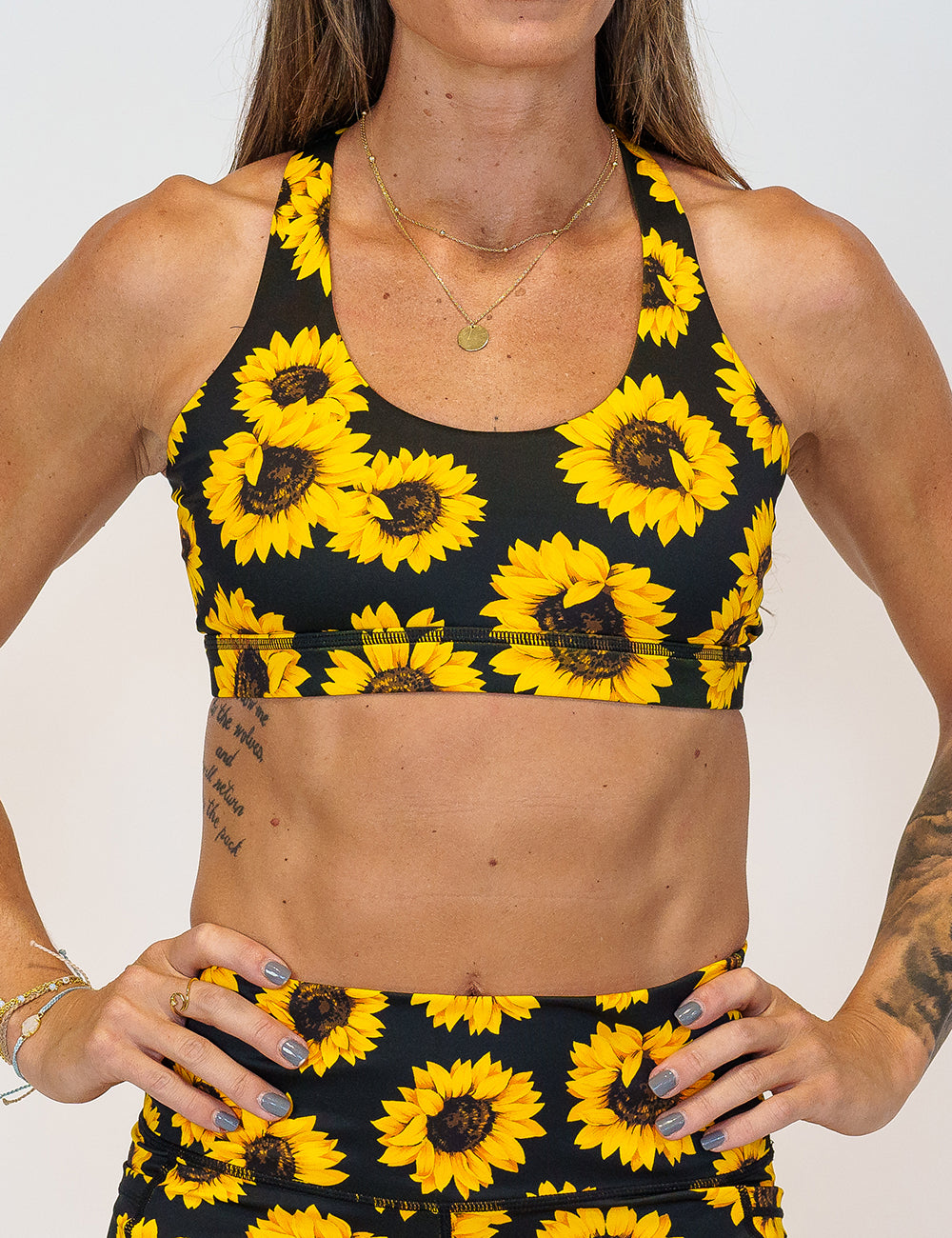 front of the yellow flower butterfly back bra