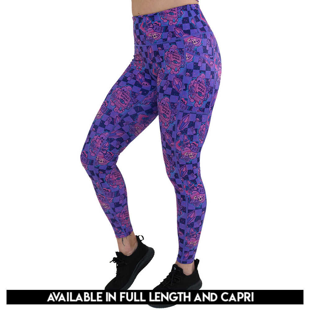 spellbook patterned leggings available in capri and full length