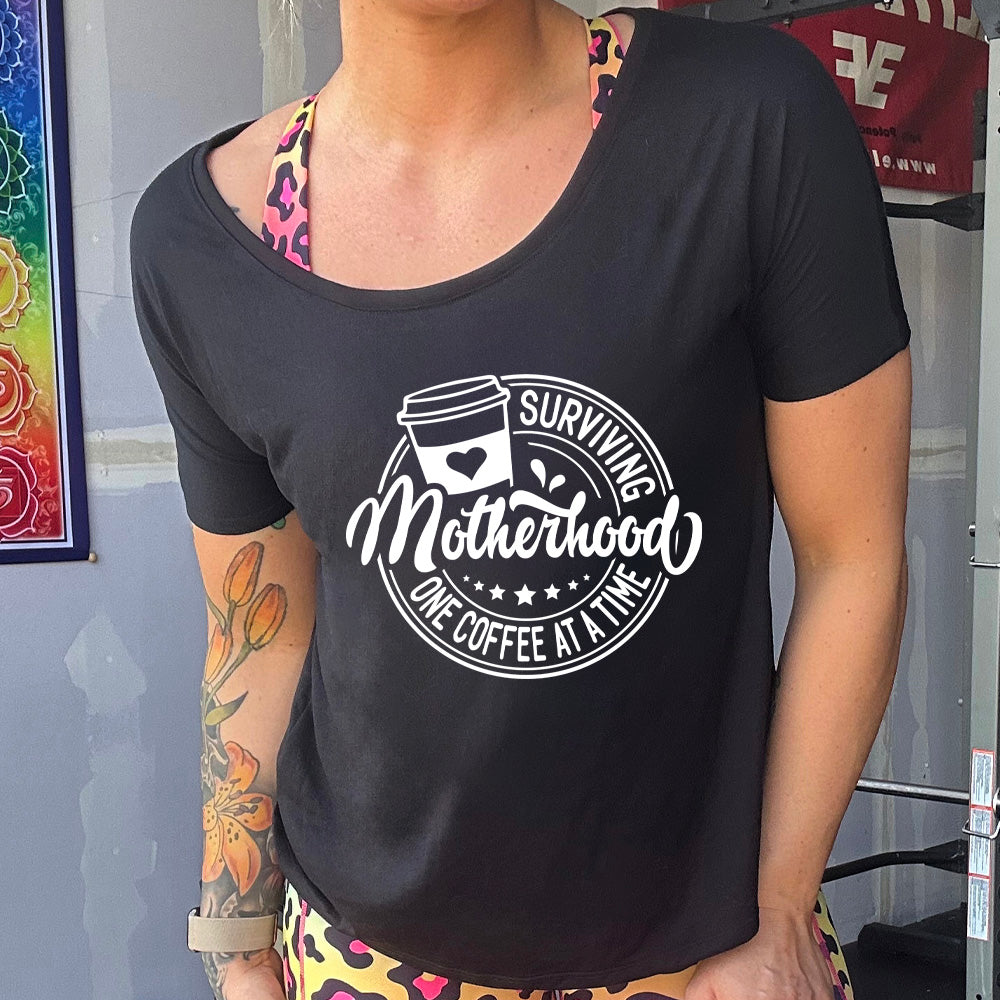 Surviving Motherhood One Coffee at a Time | Slouchy Tee