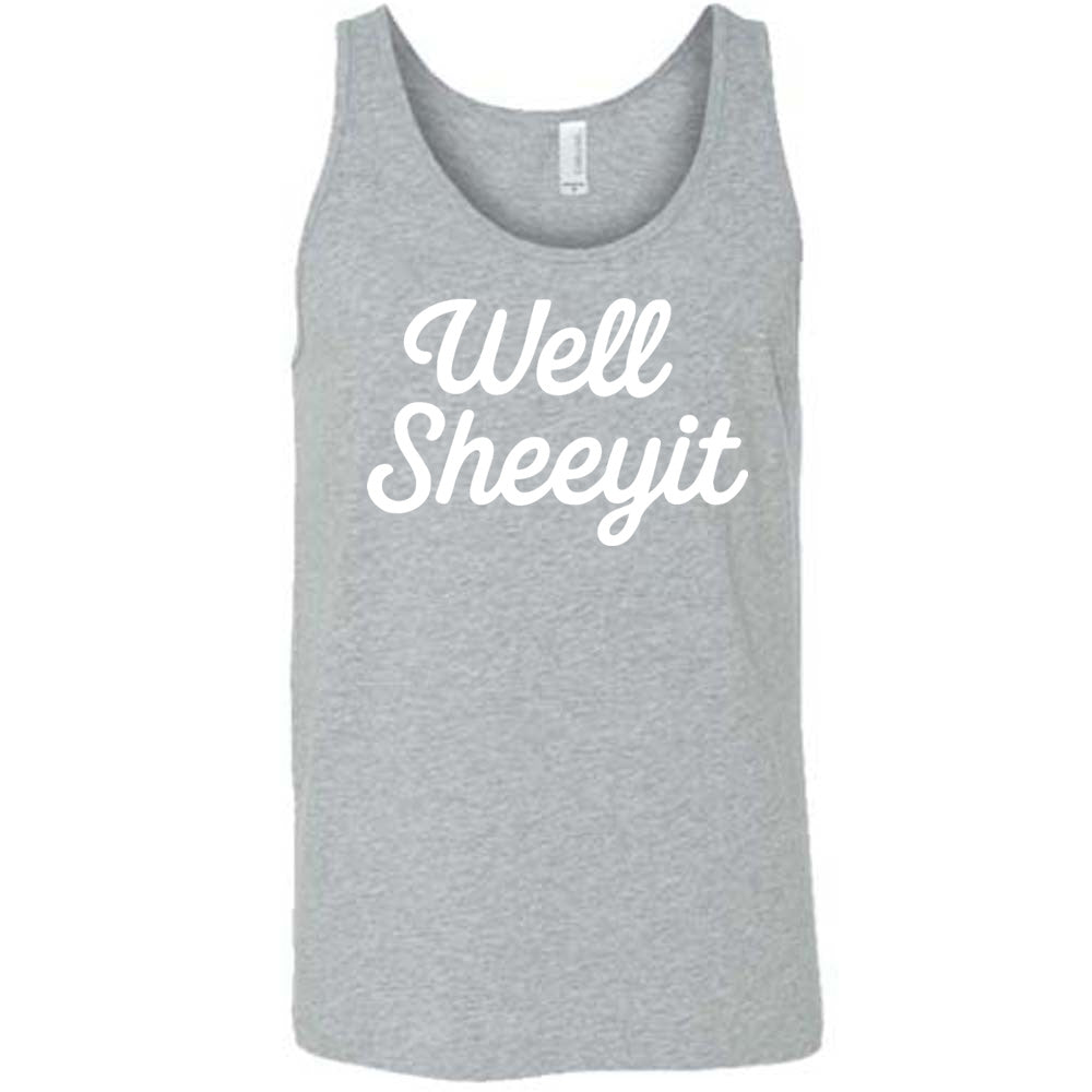 Grey Unisex Tank with Well Sheeyit written in white lettering