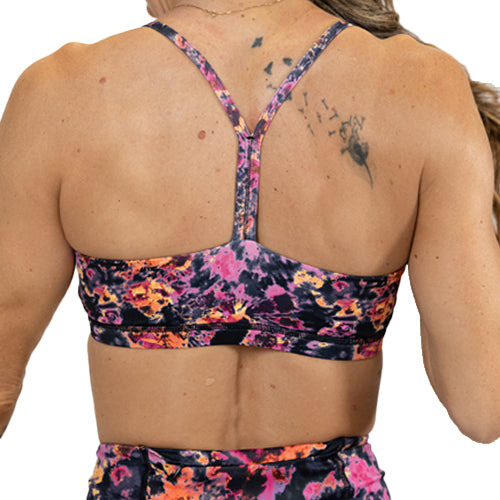back of acid wash tie dye bra