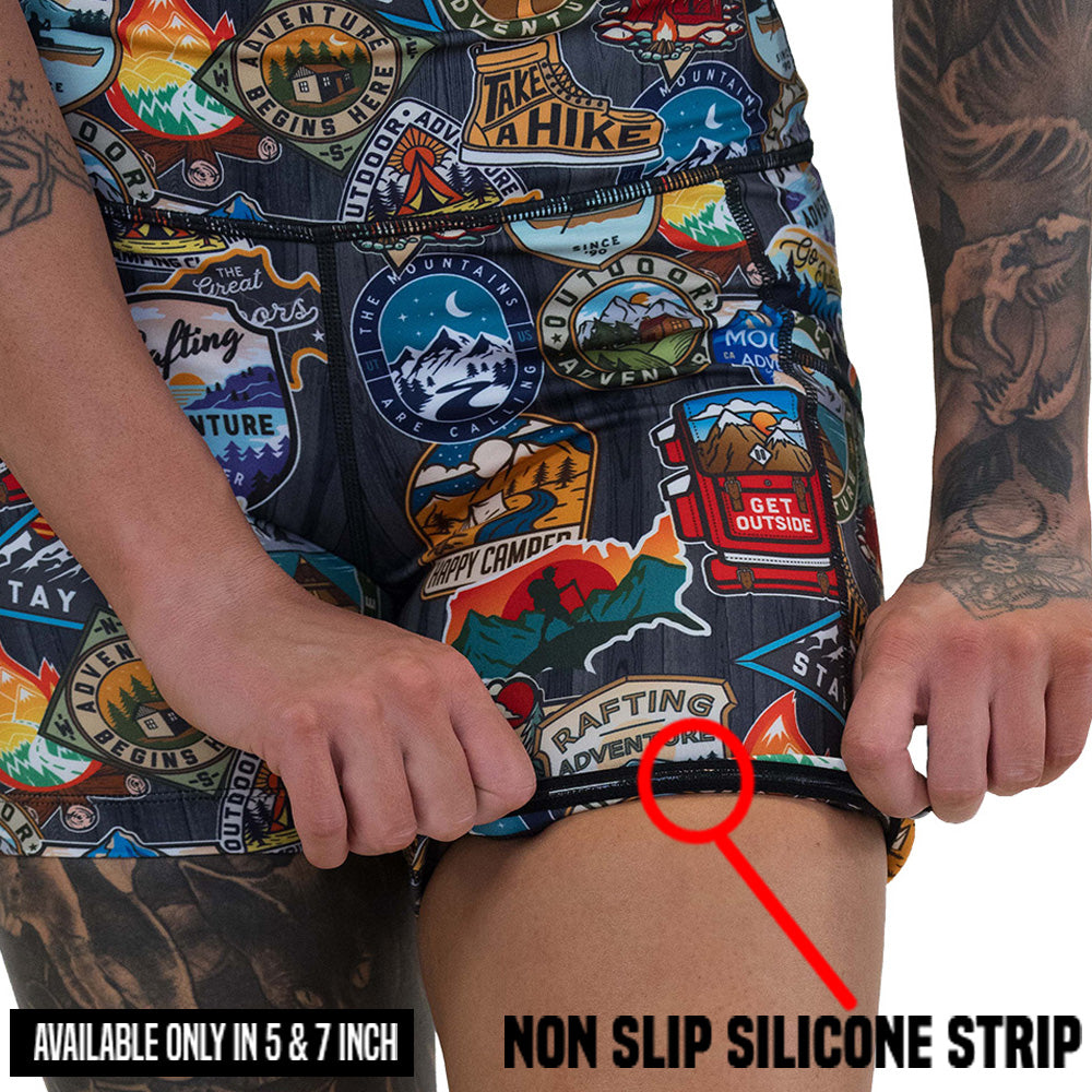 non slip strip on the travel inspired shorts