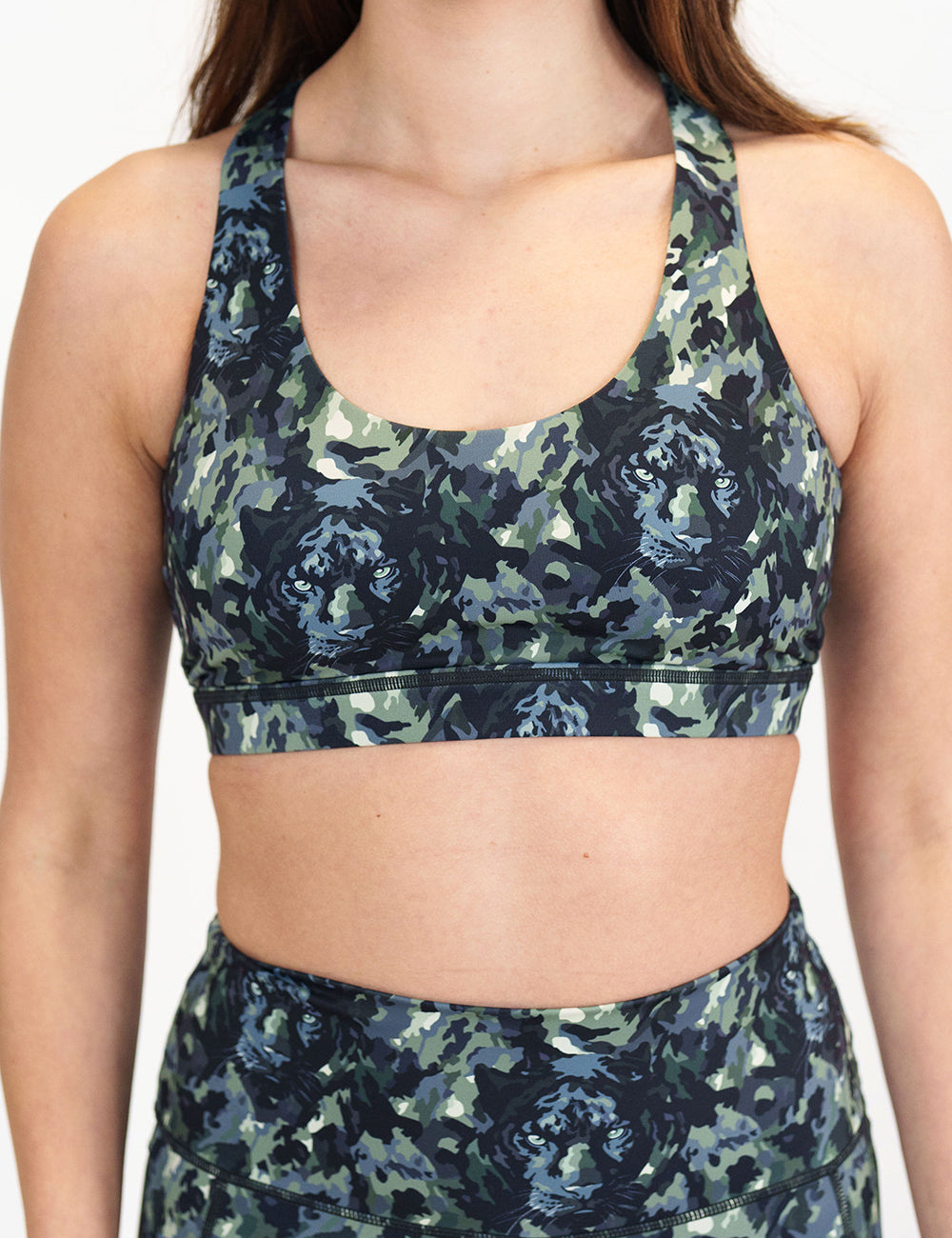 panther camo print bra