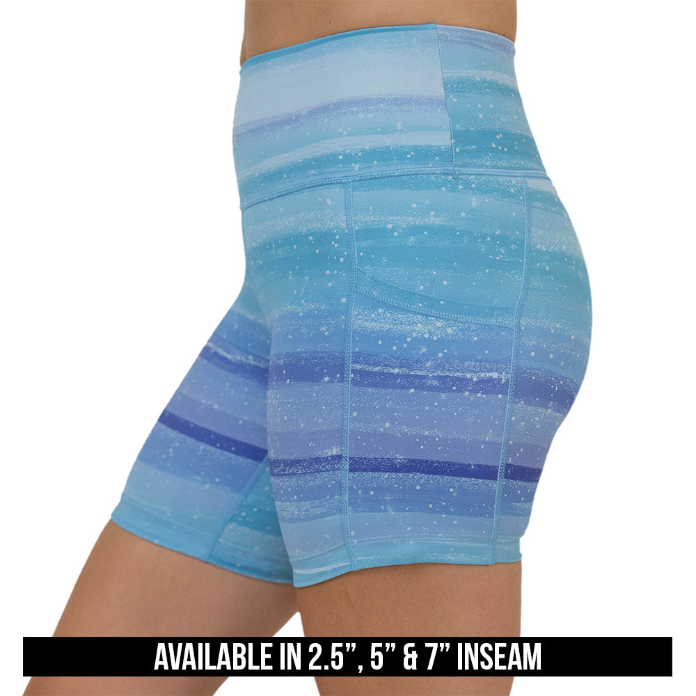 blue and white ombre shorts available in 2.5, 5 & 7 inch inseams
