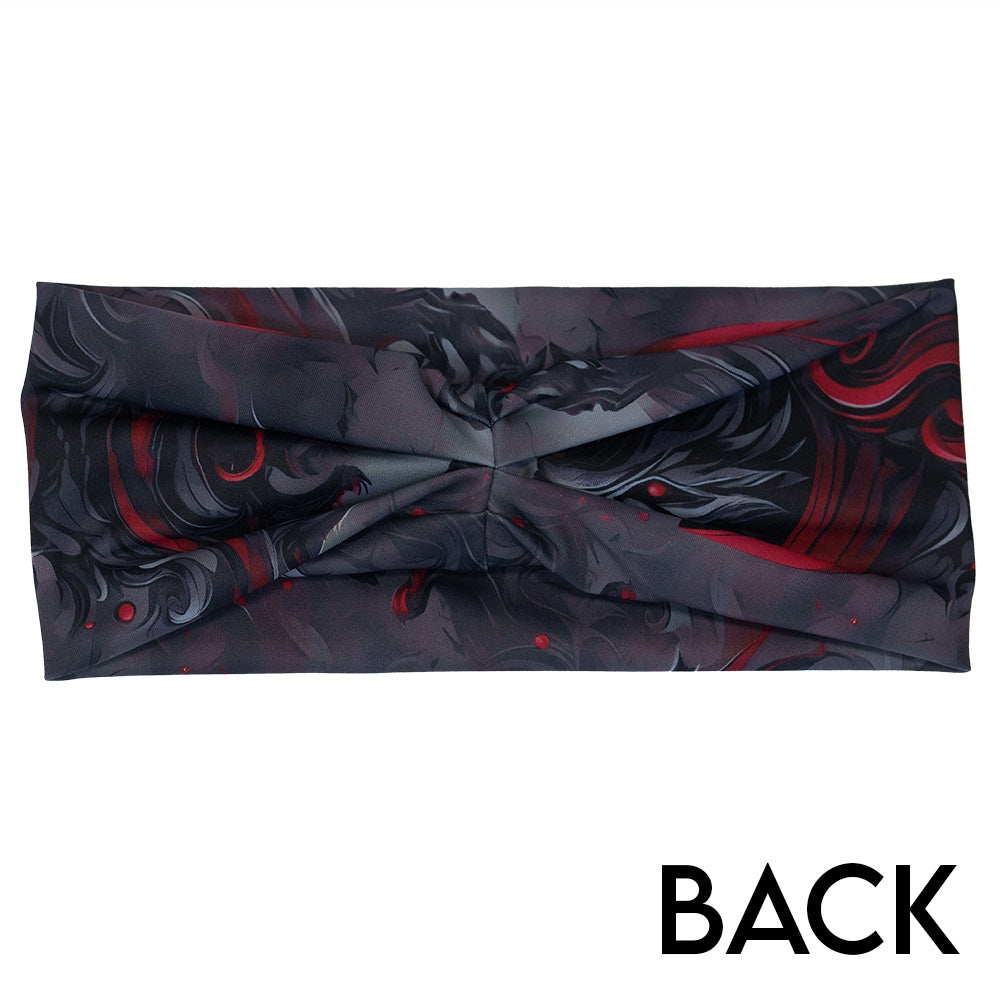 back of the wolf patterned headband