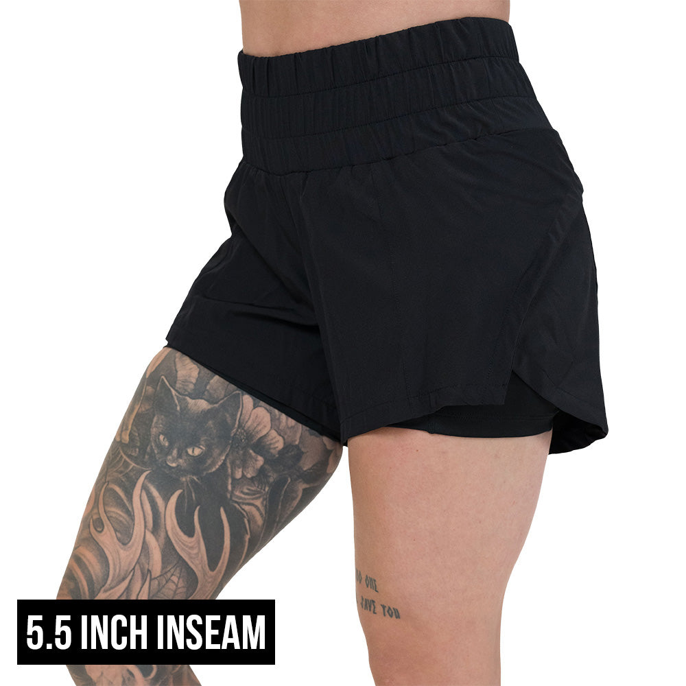 5.5 inch inseam black shorts