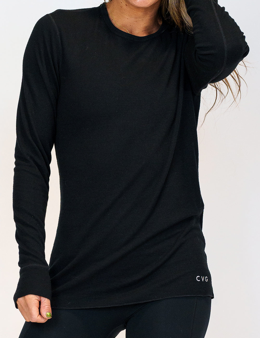 front of solid black thermal
