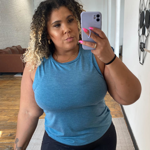 blue basic muscle tank