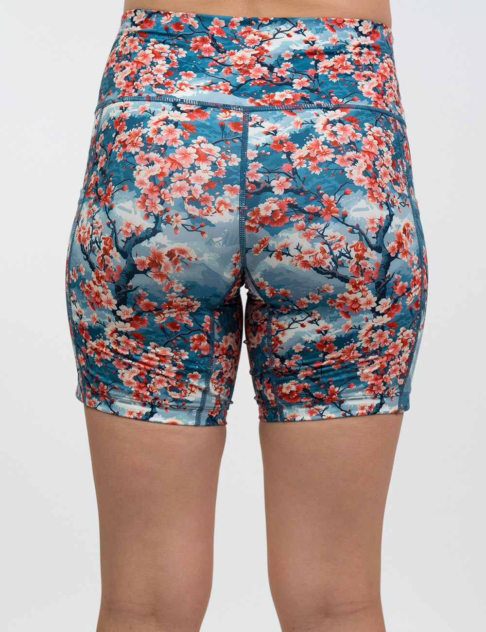 back of the 7 inch cherry tree shorts against a white background