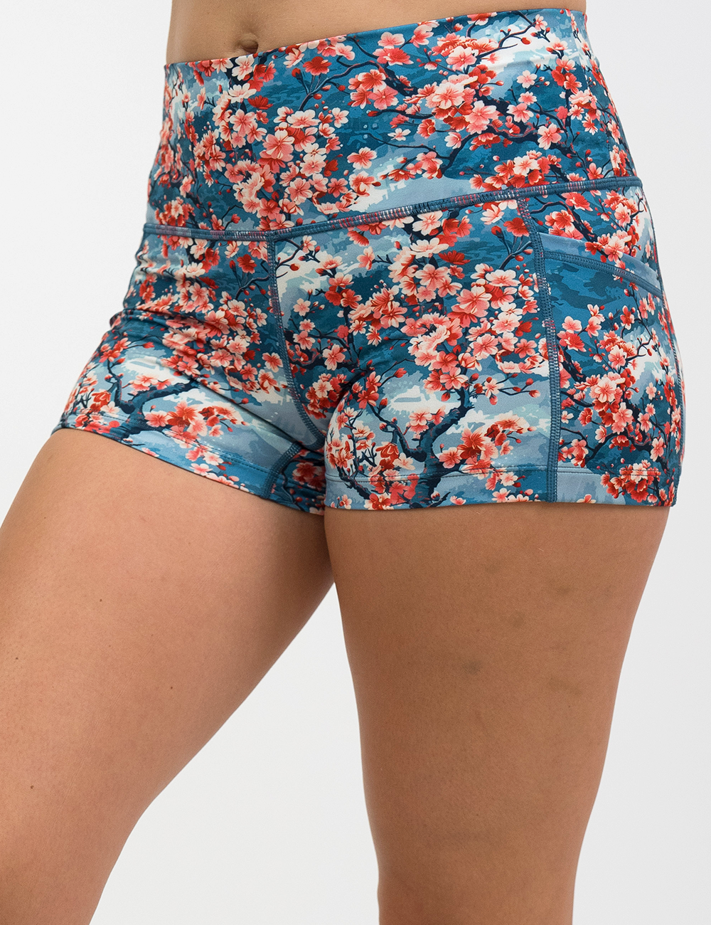 Cherry Blossoms Shorts | Workout Shorts With Pockets – Constantly