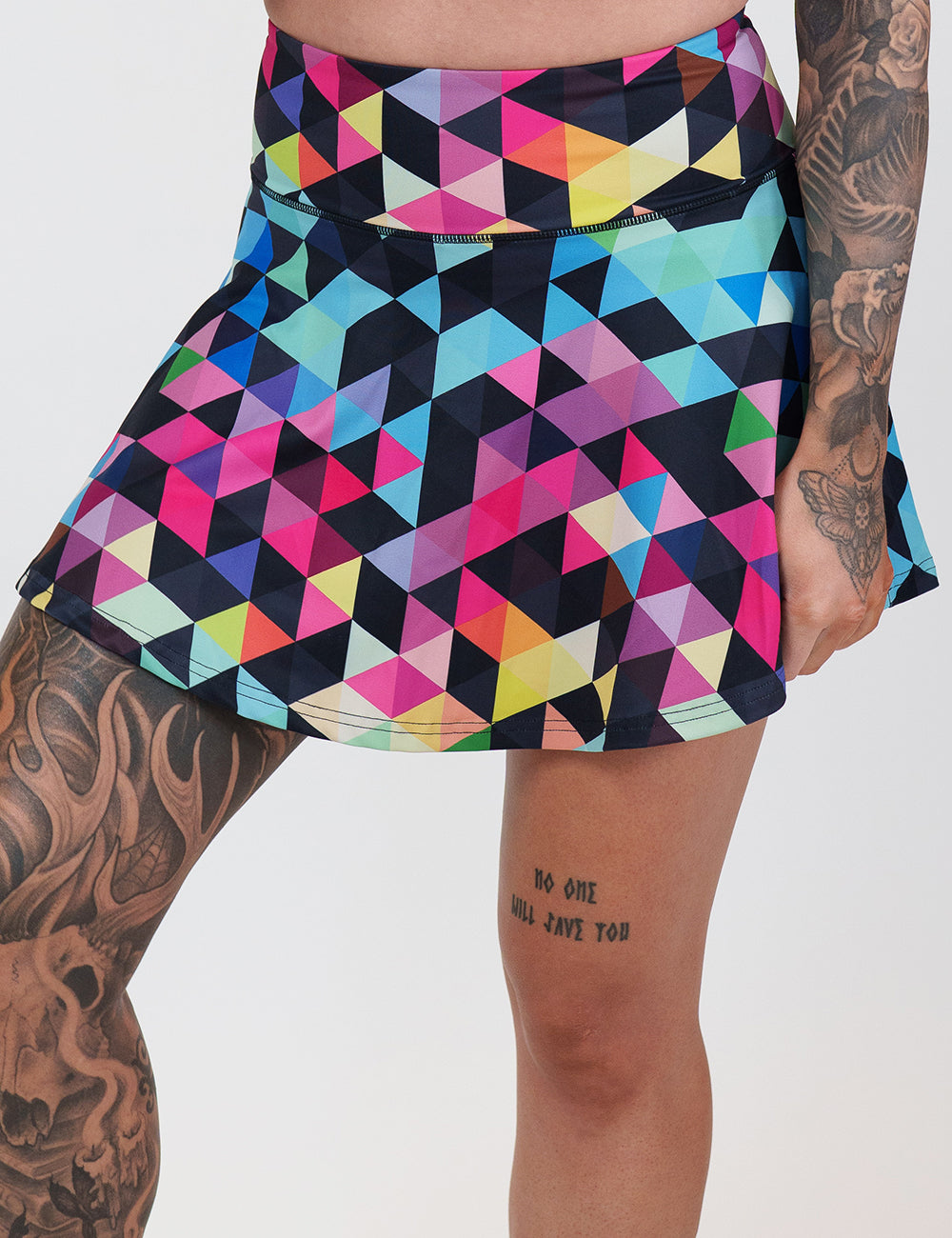 front of the color block skirt