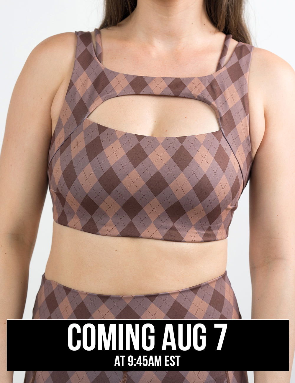 front of the beige, grey, and brown vista bra coming august 7th