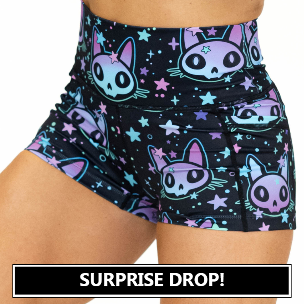 alien cat with stars shorts surprise drop