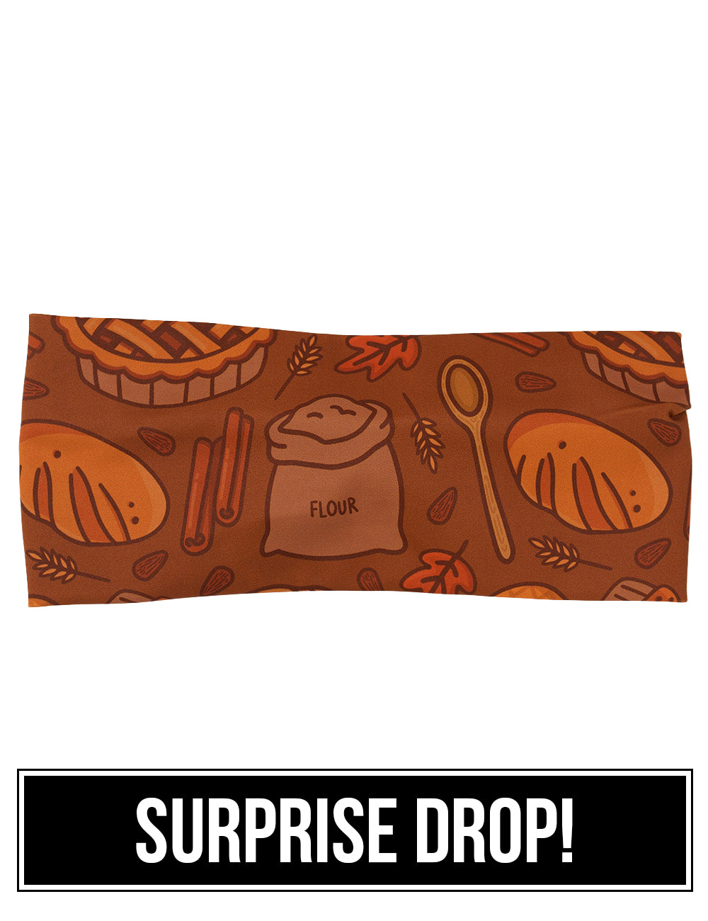 front of the orange baking themed headband, surprise drop