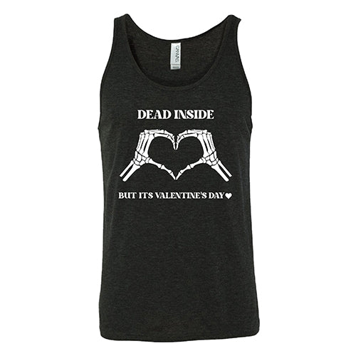 black "Dead Inside But It's Valentine's Day" Unisex Tank Top