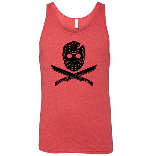Horror Mask Unisex red tank