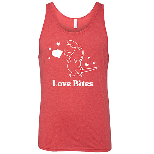 red "Love Bites" unisex tank top