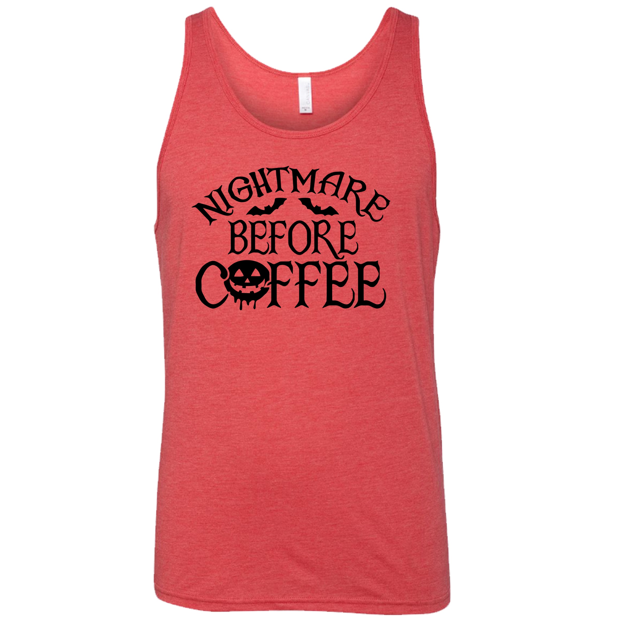 Nightmare Before Coffee unisex red tank