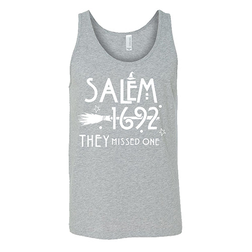 Salem 1692 They Missed One grey unisex tank