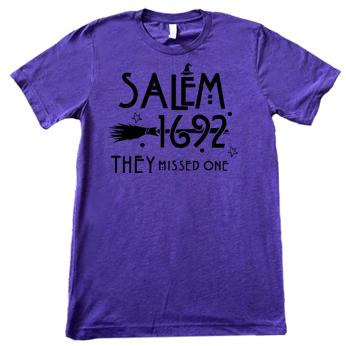 Salem 1692 They Missed One purple unisex shirt