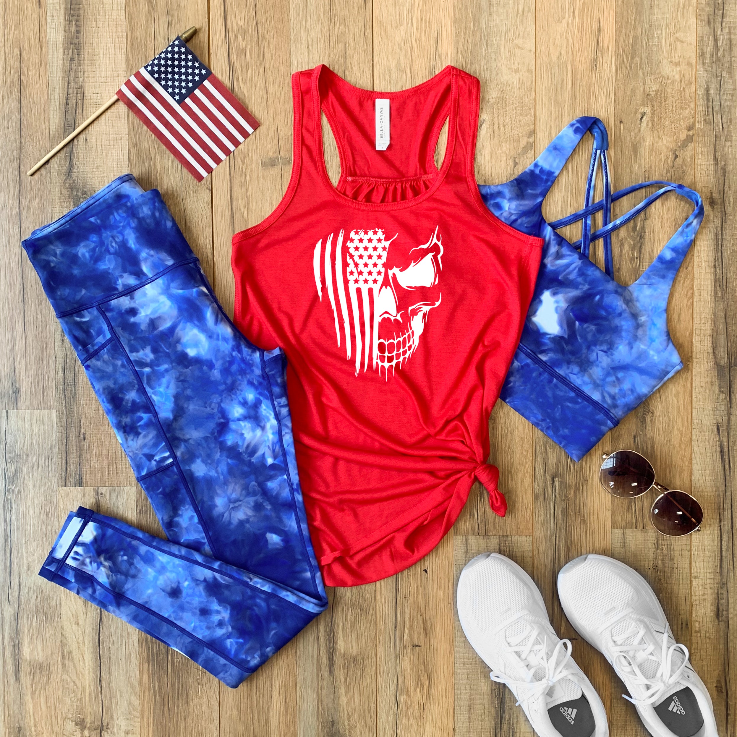 cvg skull flag flat lay