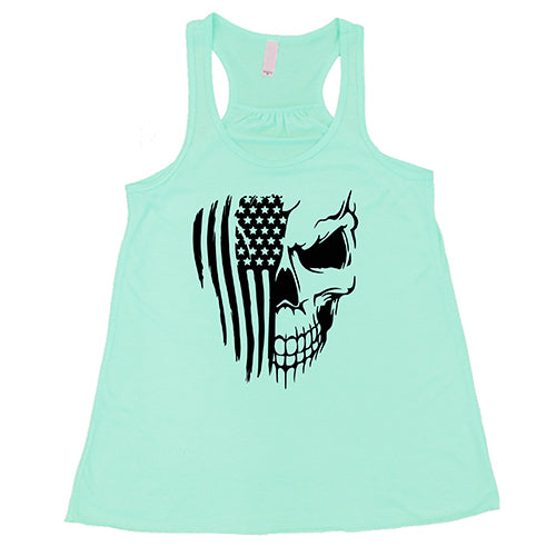 mint cvg skull flag tank top