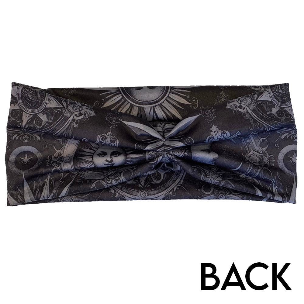 back of the moon & stars print headband