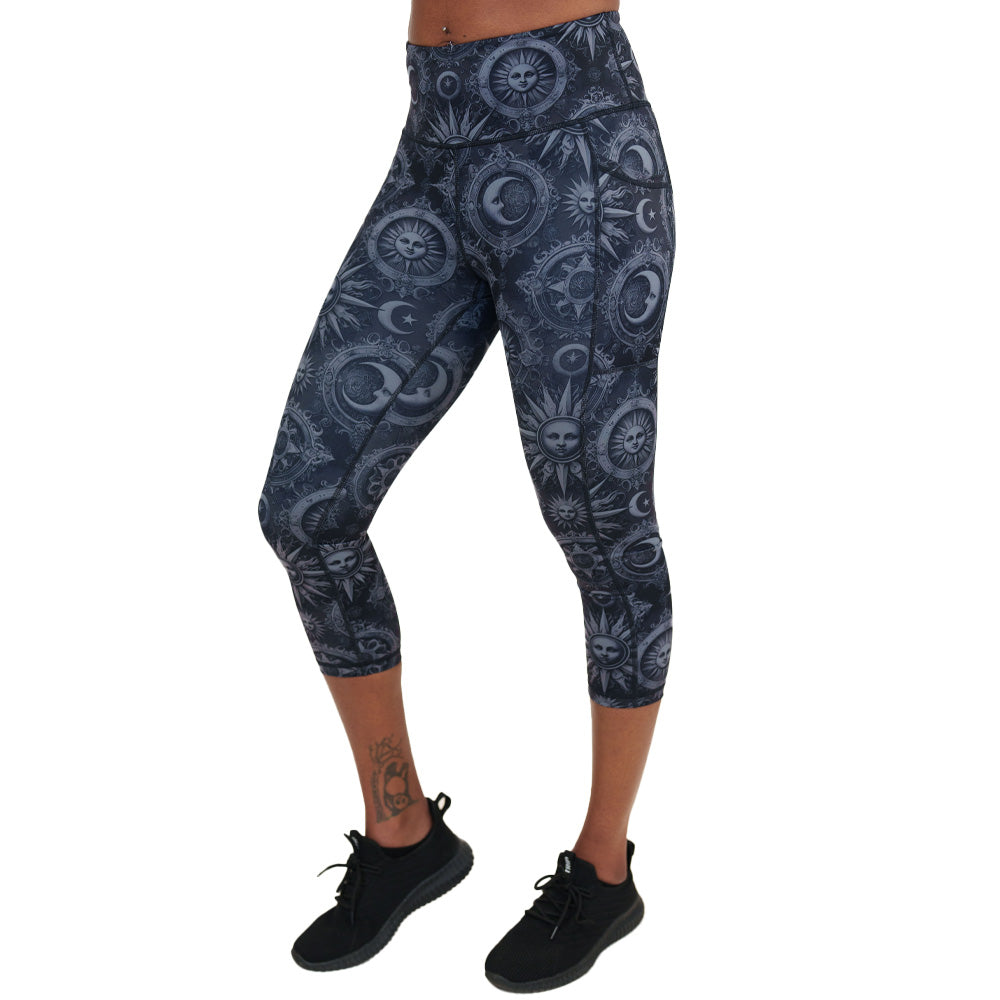 moon & stars print leggings