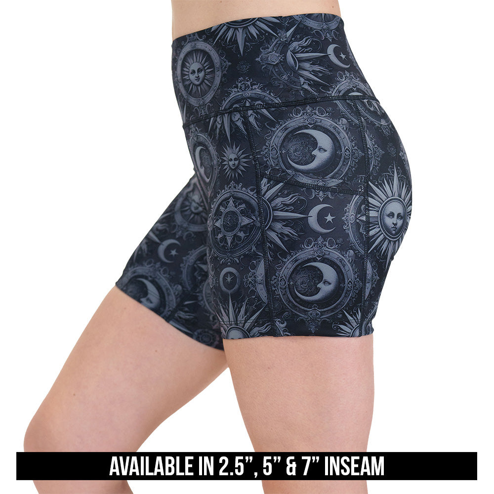 moon & stars print shorts available inseams