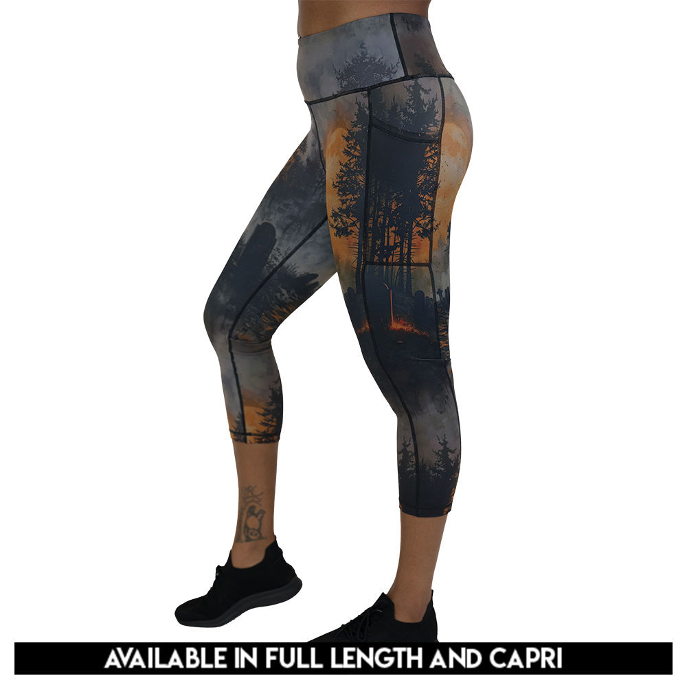 graveyard themed leggings available in full and capri length